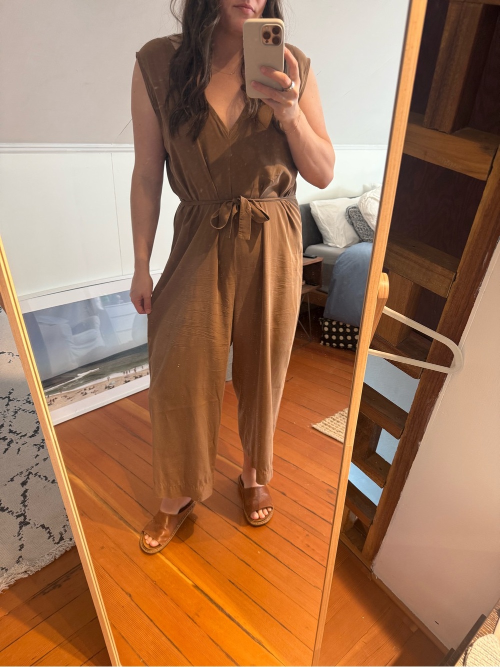 Elizabeth Suzann 100% silk Jumpsuit with Tie Waist